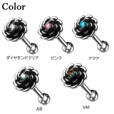 ボディピアス CZセンタージュエルフラワー アンティークシルバー | ピアス専門店HOMESLICEPRODUCTIONS | 詳細画像2 