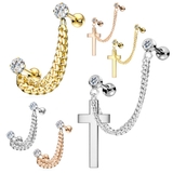 ボディピアス ダブルチェーン ジュエル＆クロス | ピアス専門店HOMESLICEPRODUCTIONS | 詳細画像1 