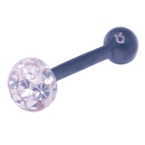 ブラック×クリア | ボディピアス エポキシクリスタルパヴェボール インターナル | ピアス専門店HOMESLICEPRODUCTIONS