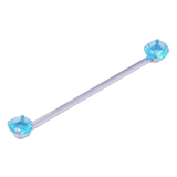 シルバー×アクア | ボディピアス インダストリアル CZ | ピアス専門店HOMESLICEPRODUCTIONS