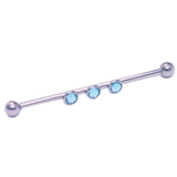 アクア | ボディピアス インダストリアル トリプルラウンドジェム | ピアス専門店HOMESLICEPRODUCTIONS