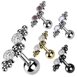ボディピアス CZ 2ジュエル＆ボールクラスター | ピアス専門店HOMESLICEPRODUCTIONS | 詳細画像1 