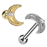 ストレートバーベル 16G クレセントムーン | ピアス専門店HOMESLICEPRODUCTIONS | 詳細画像1 