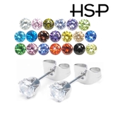 316Lサージカルステンレス ラウンドジュエルピアス 4mm | ピアス専門店HOMESLICEPRODUCTIONS | 詳細画像2 