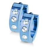 ブルー | ピアス トリプルCZ フープピアス | ピアス専門店HOMESLICEPRODUCTIONS