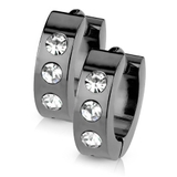 ブラック | ピアス トリプルCZ フープピアス | ピアス専門店HOMESLICEPRODUCTIONS