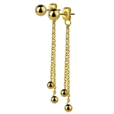 ゴールド | ピアス ダブルチェーン ボールピアス | ピアス専門店HOMESLICEPRODUCTIONS