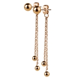 ピンクゴールド | ピアス ダブルチェーン ボールピアス | ピアス専門店HOMESLICEPRODUCTIONS