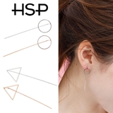 ラウンド＆トライアングル ロングスティック ステンレスピアス （1ペア） | ピアス専門店HOMESLICEPRODUCTIONS | 詳細画像1 