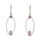 ピンクゴールド | ピアス サージカルステンレス リーフフレーム＆ビジュー | ピアス専門店HOMESLICEPRODUCTIONS