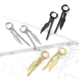 ピアス サージカルステンレス トライバルフェザー＆チェーンダングル | ピアス専門店HOMESLICEPRODUCTIONS | 詳細画像3 