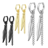 ピアス サージカルステンレス トライバルフェザー＆チェーンダングル | ピアス専門店HOMESLICEPRODUCTIONS | 詳細画像1 