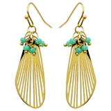 ターコイズブルー | フックピアス サージカルステンレス 羽 | ピアス専門店HOMESLICEPRODUCTIONS