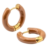 キャメル | フープピアス フレンチ ドリップ | ピアス専門店HOMESLICEPRODUCTIONS