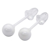 ホワイト | ピアス セラミックボール 1ペア | ピアス専門店HOMESLICEPRODUCTIONS