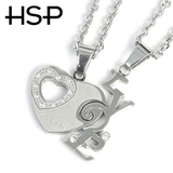 316Lサージカルステンレス ハート&LOVE プレートネックレス | ピアス専門店HOMESLICEPRODUCTIONS | 詳細画像2