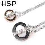 316Lサージカルステンレス ダブルクロスジュエルリングネックレス ペア【ペア | ピアス専門店HOMESLICEPRODUCTIONS | 詳細画像2 