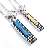 316Lサージカルステンレス チェッカー リング&プレートネックレス | ピアス専門店HOMESLICEPRODUCTIONS | 詳細画像1