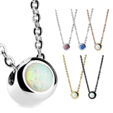 316Lサージカルステンレス 6mmシンセティックオパール ネックレス | ピアス専門店HOMESLICEPRODUCTIONS | 詳細画像1