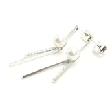 パール&amp;ジュエルラインバー スウィングピアス 【シルバー925ポスト | ピアス専門店HOMESLICEPRODUCTIONS | 詳細画像1 