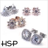 316Lステンレスポスト CZトップピアス 1ペア レディース メンズ | ピアス専門店HOMESLICEPRODUCTIONS | 詳細画像2 