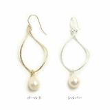 ピアス サージカルステンレス ティアドロップ淡水パール＆ウォープデザインフレーム | ピアス専門店HOMESLICEPRODUCTIONS | 詳細画像2 