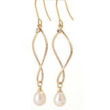 ゴールド | ピアス サージカルステンレス ティアドロップ淡水パール＆ウォープデザインフレーム | ピアス専門店HOMESLICEPRODUCTIONS