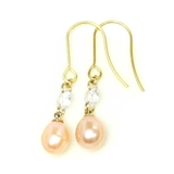 オレンジパール/ゴールドフック | ピアス サージカルステンレス CZ＆淡水パール | ピアス専門店HOMESLICEPRODUCTIONS