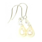 ホワイトパール/シルバーフック | ピアス サージカルステンレス CZ＆淡水パール | ピアス専門店HOMESLICEPRODUCTIONS