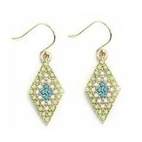 ライムグリーン×WH×ターコイズ | ピアス サージカルステンレス カラービーズ ダイヤ 1ペア レディース 両耳用 | ピアス専門店HOMESLICEPRODUCTIONS