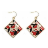 レッド×ブラックデザイン | ピアス サージカルステンレス ステンドグラスデザイン | ピアス専門店HOMESLICEPRODUCTIONS