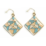 ピンク×ブルーデザイン | ピアス サージカルステンレス ステンドグラスデザイン | ピアス専門店HOMESLICEPRODUCTIONS