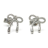 シルバー | ピアス サージカルステンレス ツイストロープリボン 1ペア レディース 両耳用 | ピアス専門店HOMESLICEPRODUCTIONS