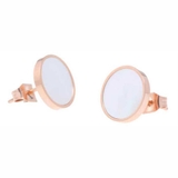 ホワイト | ピアス サージカルステンレス エッジ ラウンド 1ペア レディース 両耳用 | ピアス専門店HOMESLICEPRODUCTIONS