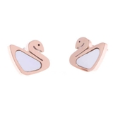 ホワイト | ピアス サージカルステンレス スワン シェル 1ペア レディース 両耳用 | ピアス専門店HOMESLICEPRODUCTIONS