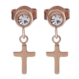 ピンクゴールド | ピアス サージカルステンレス ミニクロス 1ペア レディース 両耳用 | ピアス専門店HOMESLICEPRODUCTIONS