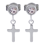 シルバー | ピアス サージカルステンレス ミニクロス 1ペア レディース 両耳用 | ピアス専門店HOMESLICEPRODUCTIONS