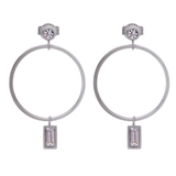 シルバー | ピアス サージカルステンレス レクタングルジュエル | ピアス専門店HOMESLICEPRODUCTIONS