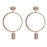 ピンクゴールド | ピアス サージカルステンレス レクタングルジュエル | ピアス専門店HOMESLICEPRODUCTIONS