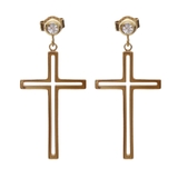 ゴールド | ピアス サージカルステンレス フレームクロス 1ペア レディース 両耳用 | ピアス専門店HOMESLICEPRODUCTIONS