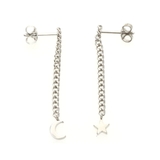 シルバー | ピアス サージカルステンレス ムーン＆スターチェーン | ピアス専門店HOMESLICEPRODUCTIONS