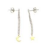 ゴールド | ピアス サージカルステンレス ムーン＆スターチェーン | ピアス専門店HOMESLICEPRODUCTIONS