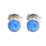 ブルー | ピアス サージカルステンレス 4mmオパール 1ペア レディース 両耳用 | ピアス専門店HOMESLICEPRODUCTIONS