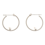 シルバー | ピアス サージカルステンレス パールオンフープ 1ペア レディース 両耳用 | ピアス専門店HOMESLICEPRODUCTIONS