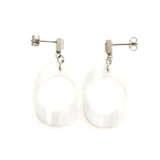 ホワイト | ピアス サージカルステンレス ラウンドホール 1ペア レディース 両耳用 | ピアス専門店HOMESLICEPRODUCTIONS