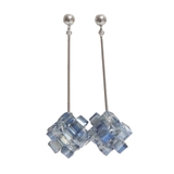 シルバー×ネイビー | ピアス サージカルステンレス ビーズフラワー 1ペア レディース 両耳用 | ピアス専門店HOMESLICEPRODUCTIONS