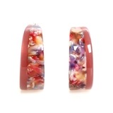 ダークレッド | ピアス サージカルステンレス マーブルバイカラー | ピアス専門店HOMESLICEPRODUCTIONS