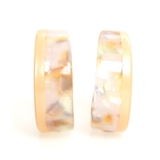 ペールオレンジ | ピアス サージカルステンレス マーブルバイカラー | ピアス専門店HOMESLICEPRODUCTIONS