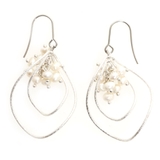 シルバー | ピアス サージカルステンレス ウェービングフレーム＆淡水パール | ピアス専門店HOMESLICEPRODUCTIONS