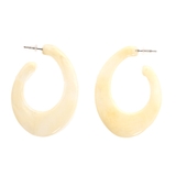 ホワイト | ピアス サージカルステンレス カッティングオーバル 1ペア レディース 両耳用 | ピアス専門店HOMESLICEPRODUCTIONS